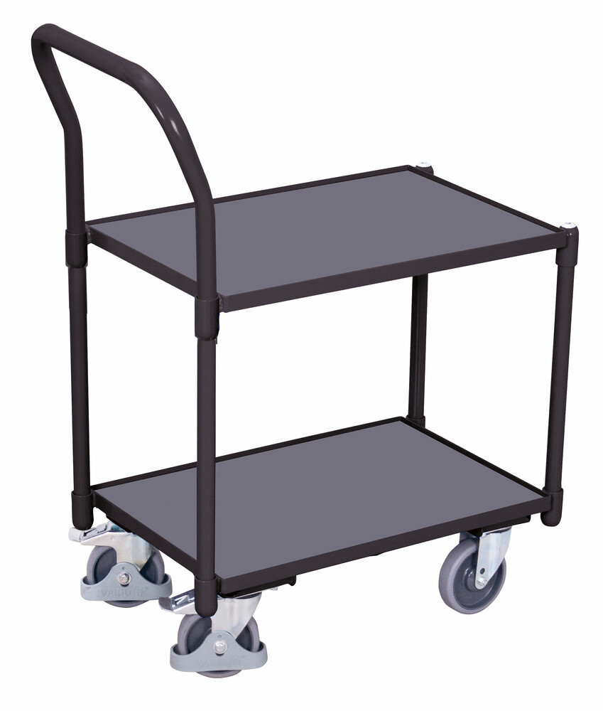 Euro system dolly with 2 load surfaces (edge 10 mm) and push bar Euro system dolly with 2 load surfaces (edge 10 mm) and push bar