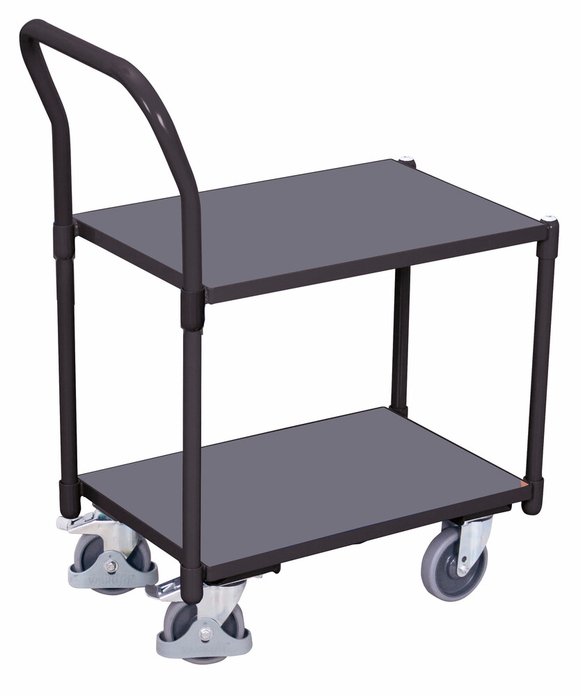 Euro system dolly with 2 load surfaces and push bar Euro system dolly with 2 load surfaces and push bar