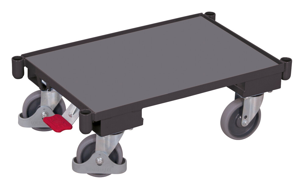 Euro system dolly with board (edge 10 mm) and sockets Euro system dolly with board (edge 10 mm) and sockets