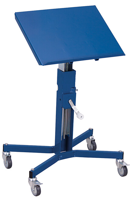 Material stand with hand crank Material stand with hand crank