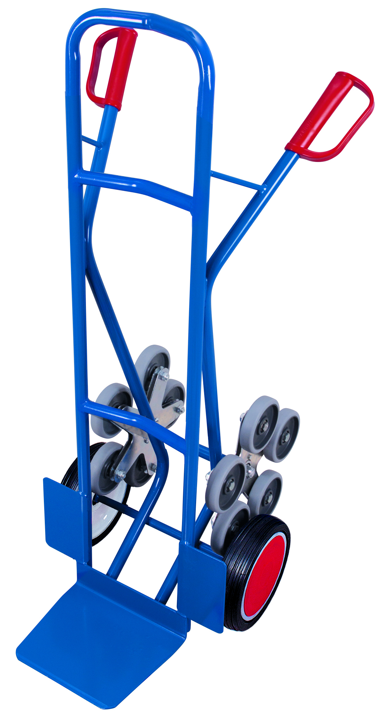 Diable escalier avec 2 roues en étoiles à 5 roulettes Diable escalier avec 2 roues en étoiles à 5 roulettes