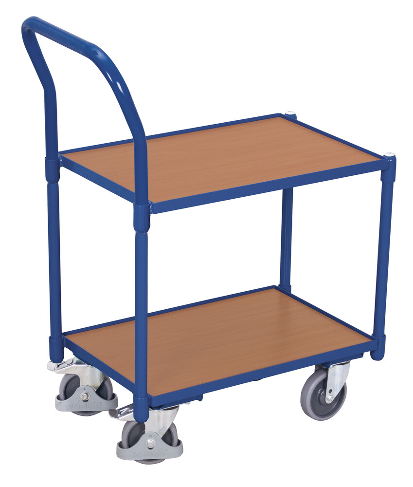 Euro system dolly with 2 load surfaces (edge 10 mm) and push bar Euro system dolly with 2 load surfaces (edge 10 mm) and push bar