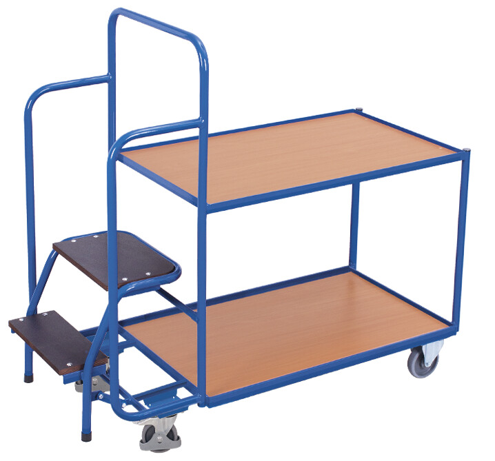 Order-picking trolley with 2 shelves, low Order-picking trolley with 2 shelves, low