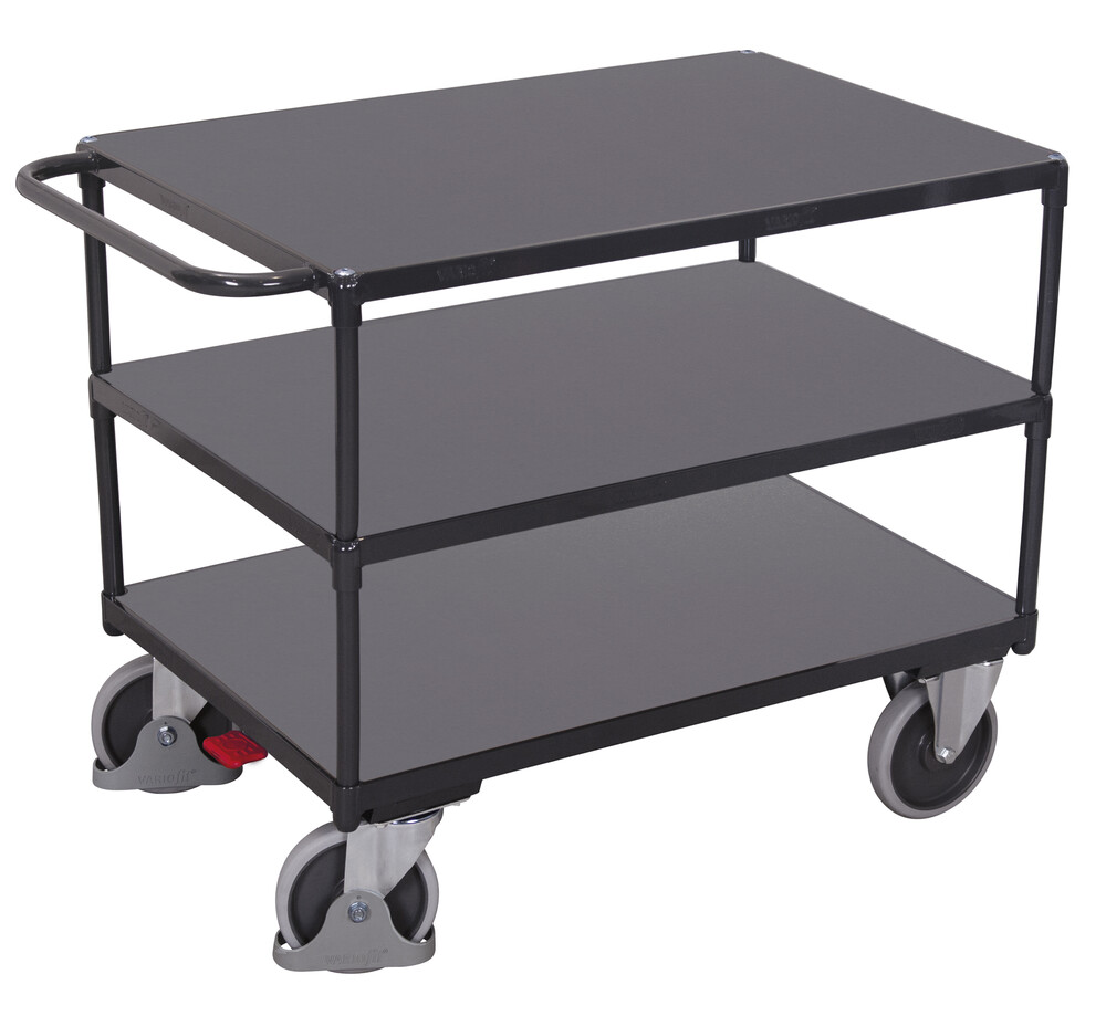 Heavy-duty table trolley with 3 load surfaces Heavy-duty table trolley with 3 load surfaces