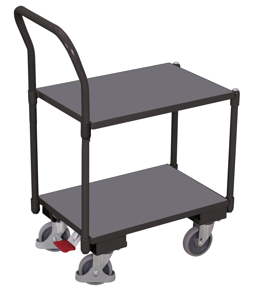 Euro system dolly with 2 load surfaces and push bar Euro system dolly with 2 load surfaces and push bar