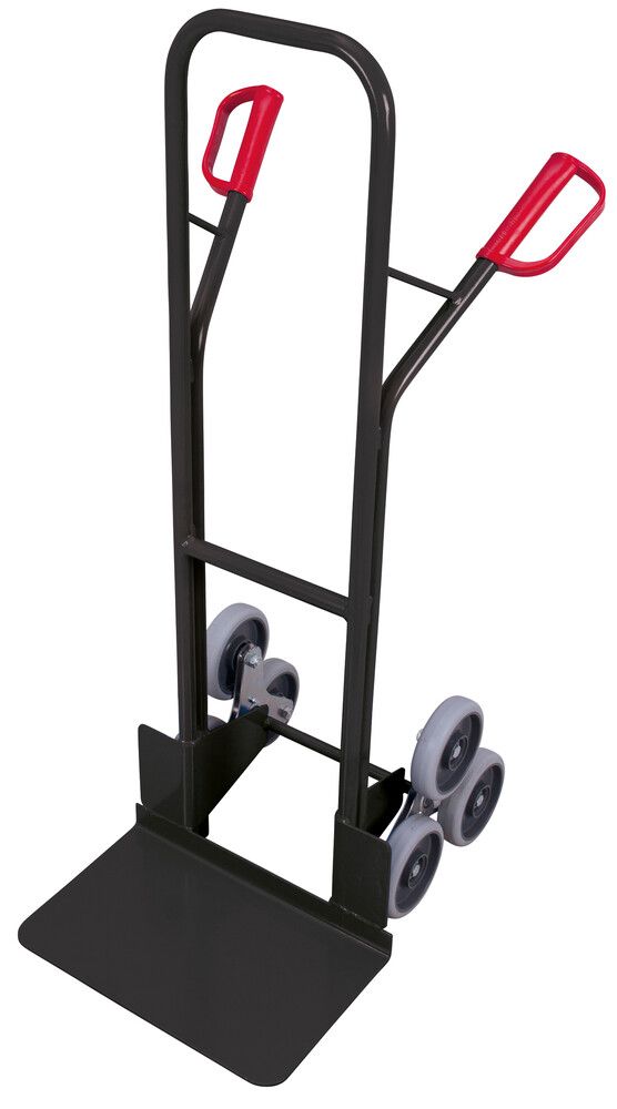 Diable escalier avec 2 roues en étoiles à 3 roulettes Diable escalier avec 2 roues en étoiles à 3 roulettes