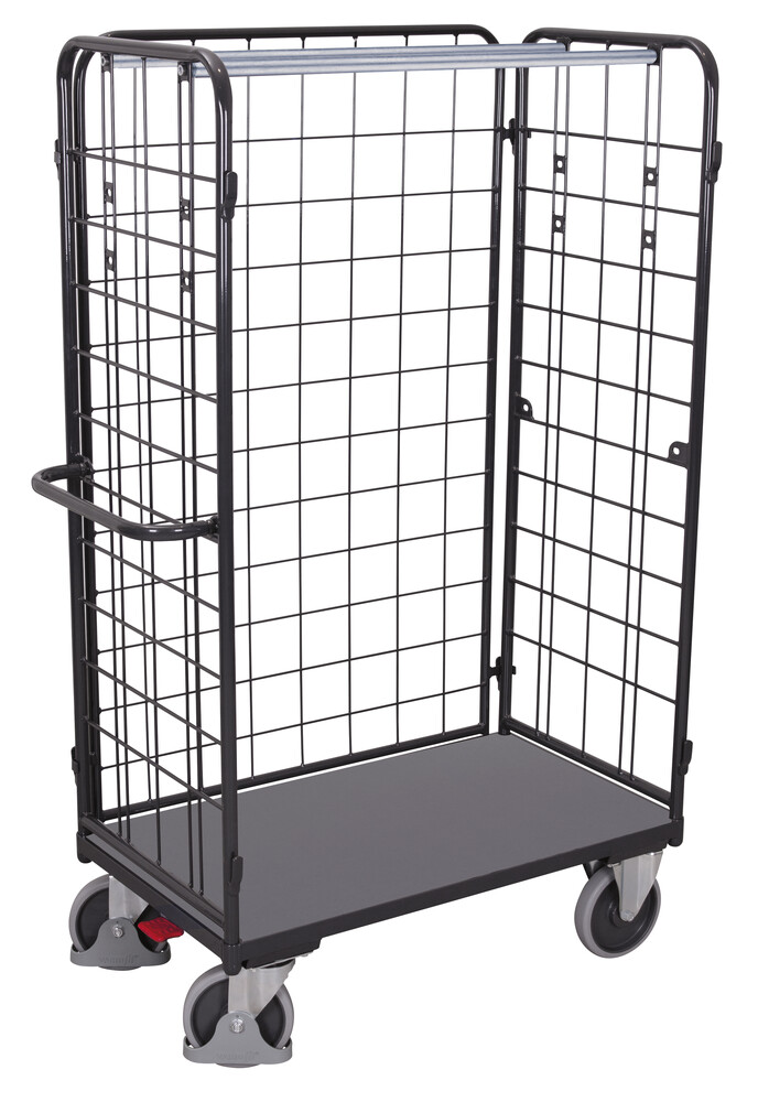 Three-sided parcel trolley, high