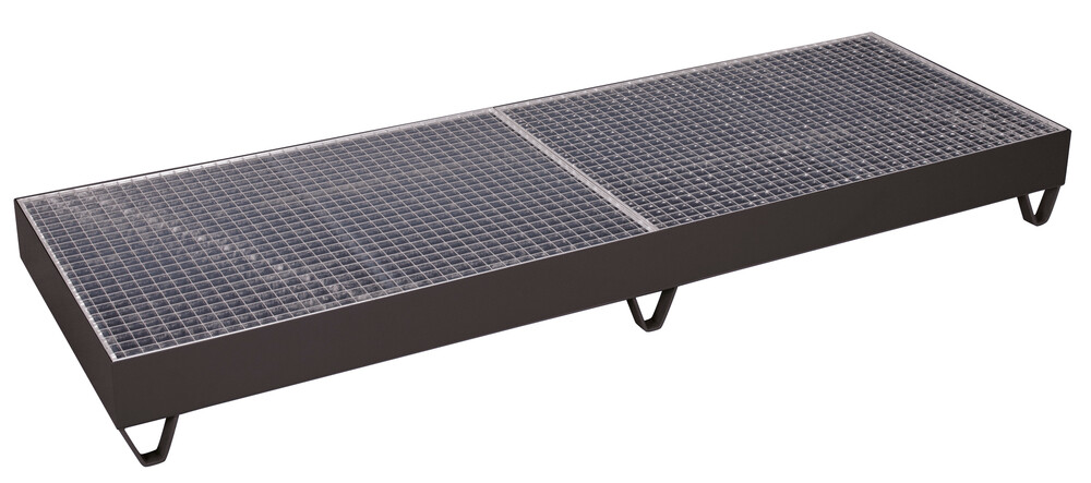 Drip tray with grating for 4 drums of 200 l capacity Drip tray with grating for 4 drums of 200 l capacity