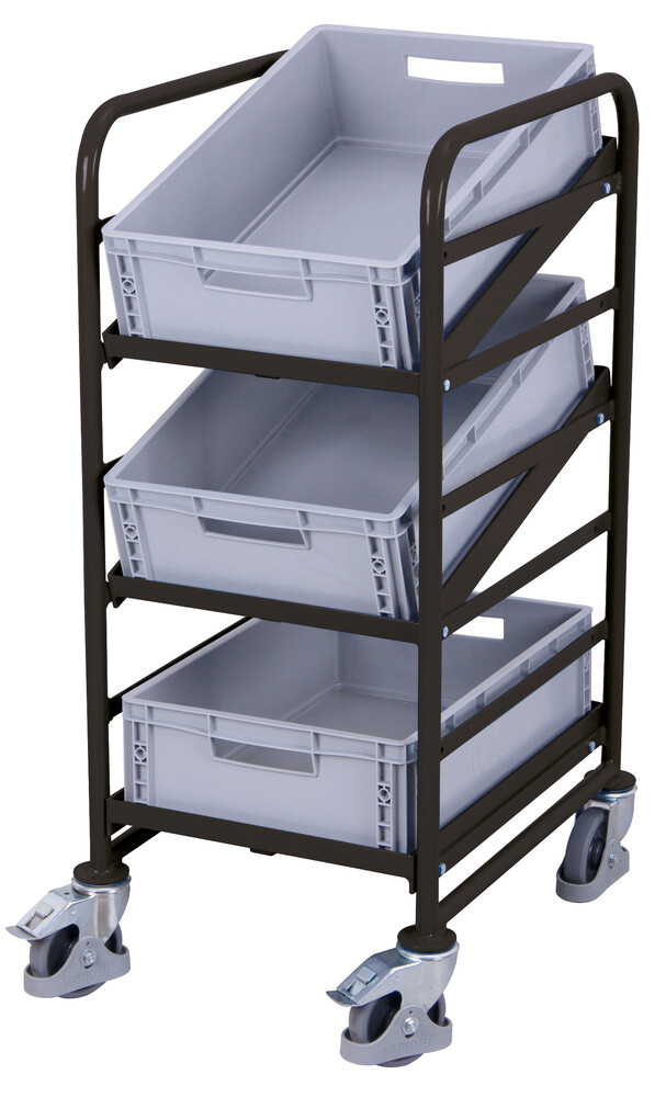 Eurokastenwagen mit 3 Kunststoffkisten Eurokastenwagen mit 3 Kunststoffkisten