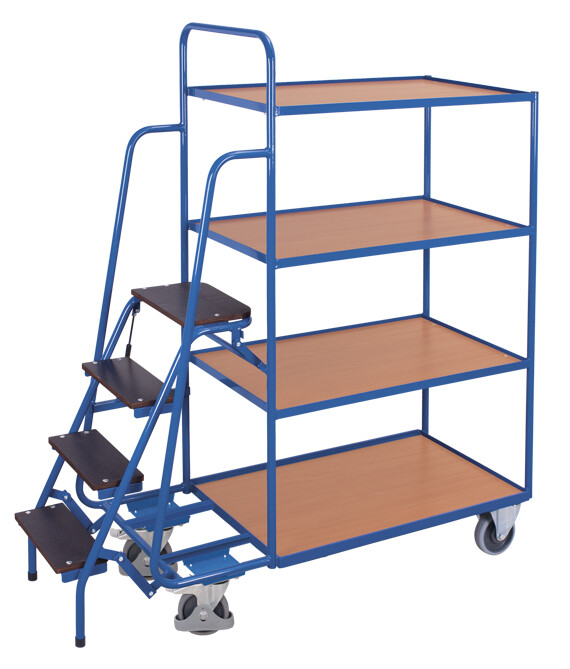 Order-picking trolley with 4 shelves, high Order-picking trolley with 4 shelves, high