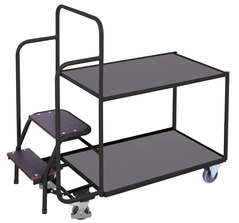 Order-picking trolley with 2 shelves, low Order-picking trolley with 2 shelves, low