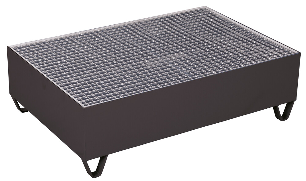 Drip tray with grating for 2 drums of 200 l capacity Drip tray with grating for 2 drums of 200 l capacity