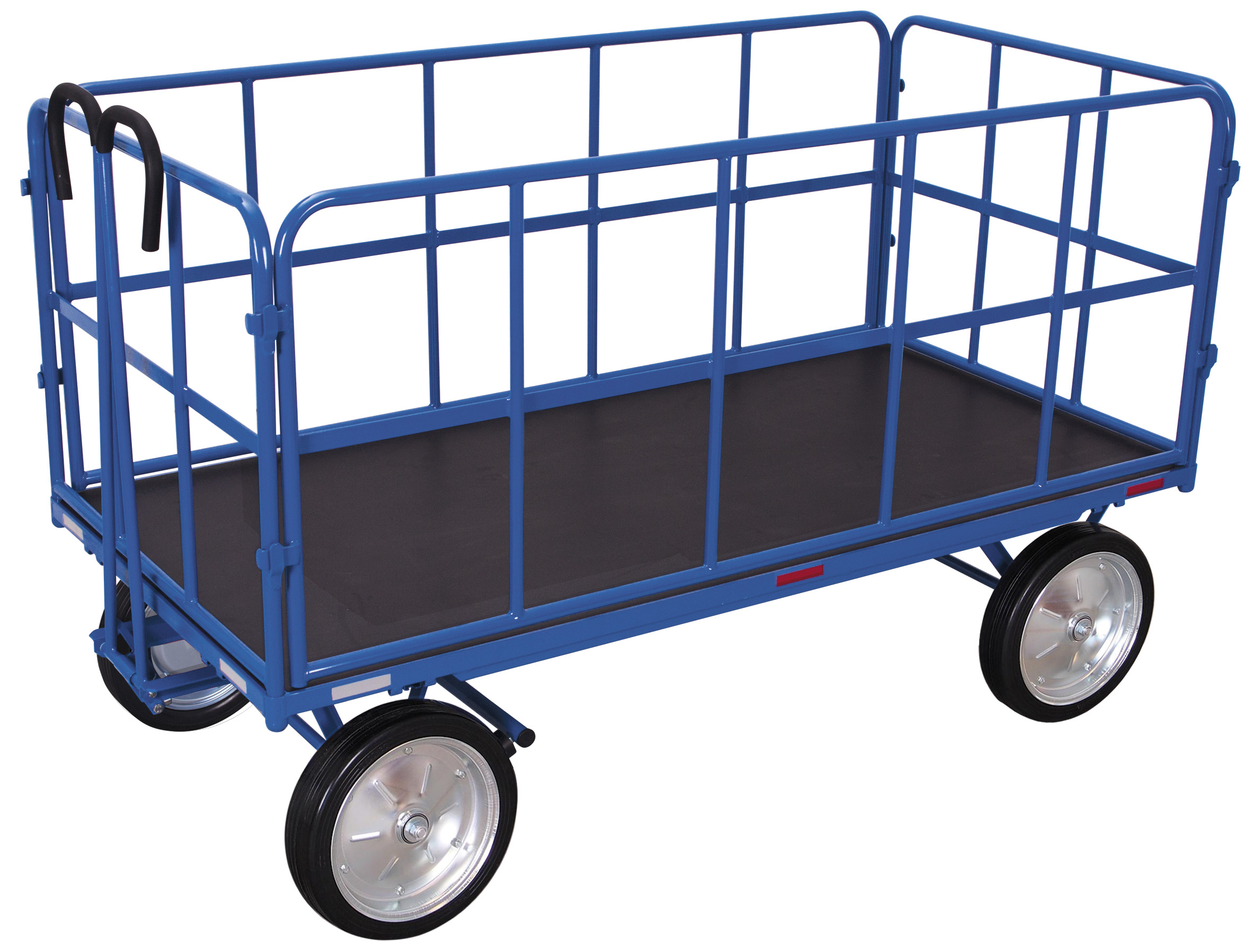 Remorque manuelle avec 4 ridelles en tube de acier Remorque manuelle avec 4 ridelles en tube de acier