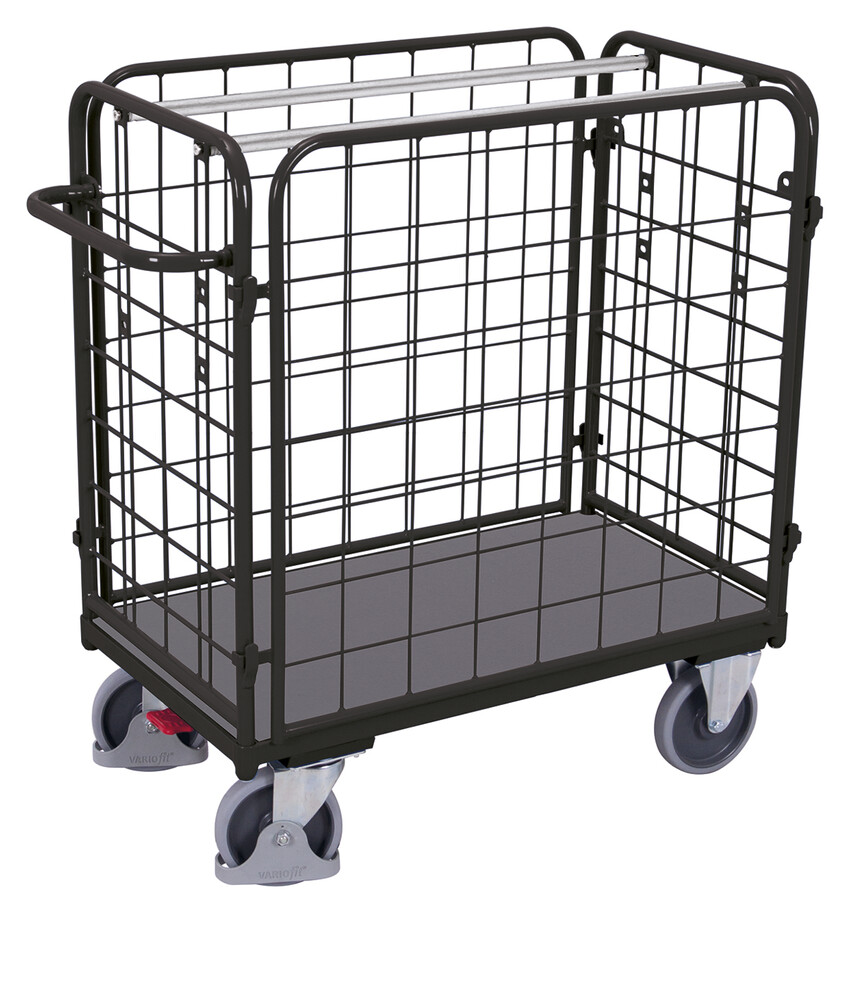 Four-sided parcel trolley, low