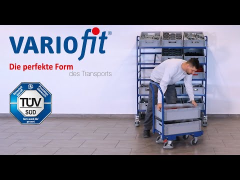 Euro-System-Roller mit Boden (10 mm Rand) und Schiebebügel